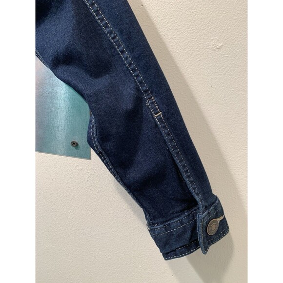 Roebucks Stretch Denim Jacket Womens S Blue (Sears) Trucker Distressed VINTAGE - Picture 5 of 16